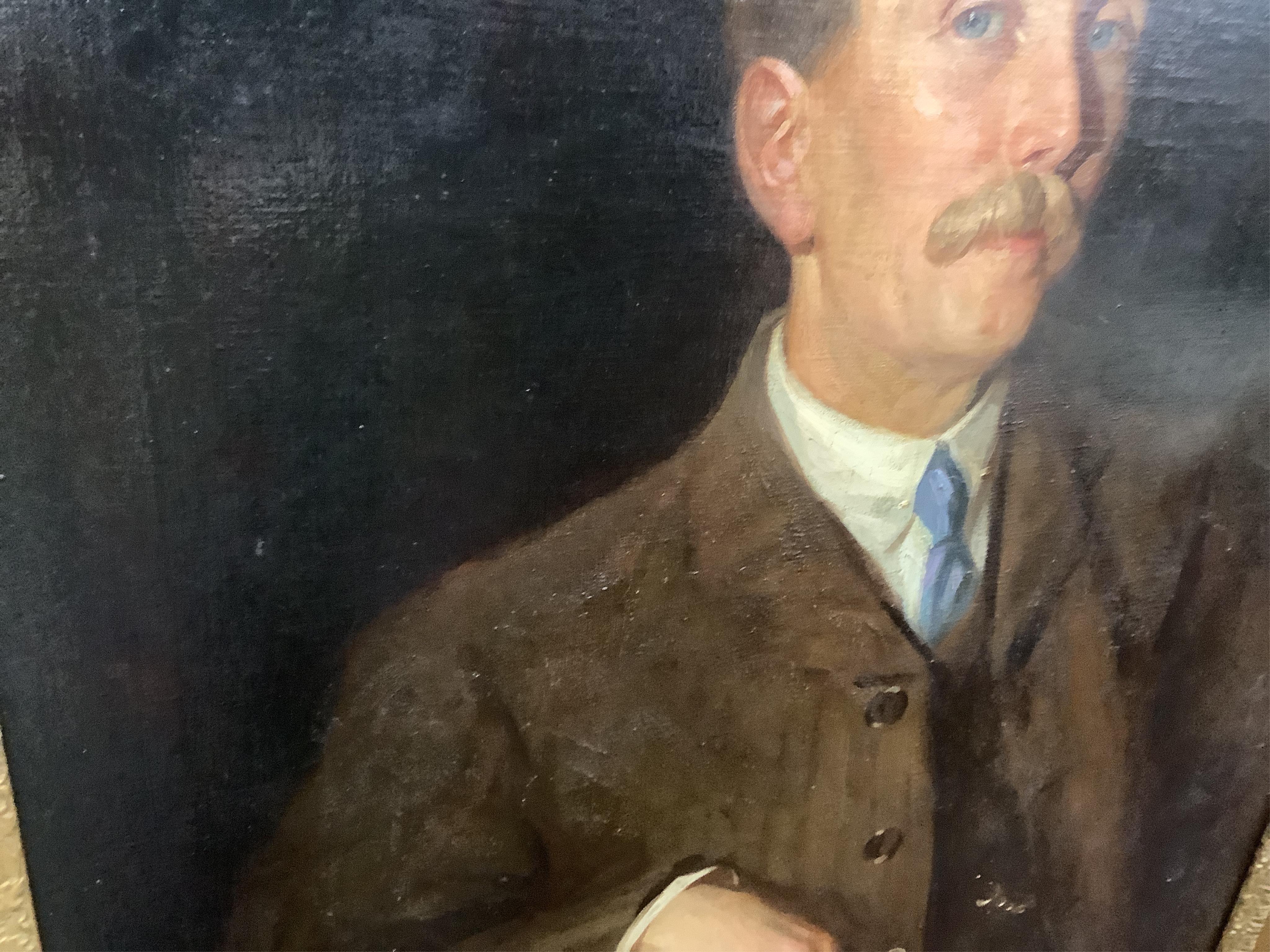 John William Schofield (1865-1944), Portrait of George Henry Schofield (1862-1943), signed and dated 1914, oil on canvas, 89 x 68cm